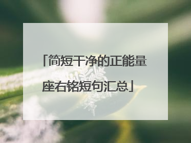 简短干净的正能量座右铭短句汇总