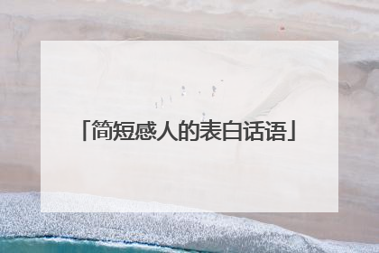 简短感人的表白话语