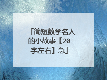 简短数学名人的小故事【20字左右】急