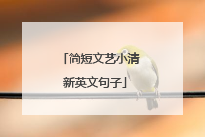 简短文艺小清新英文句子
