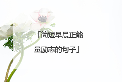 简短早晨正能量励志的句子