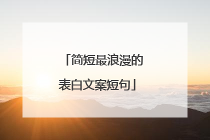 简短最浪漫的表白文案短句