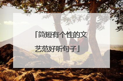 简短有个性的文艺范好听句子