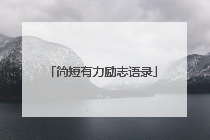 简短有力励志语录