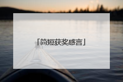 简短获奖感言