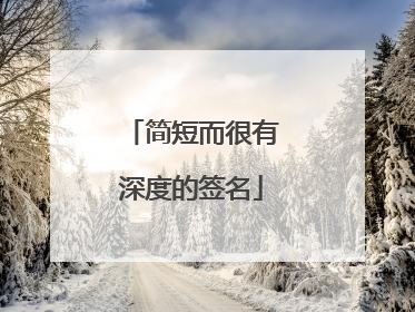 简短而很有深度的签名