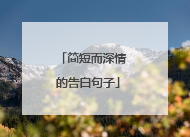 简短而深情的告白句子