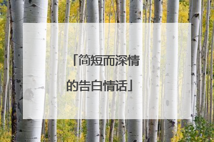 简短而深情的告白情话