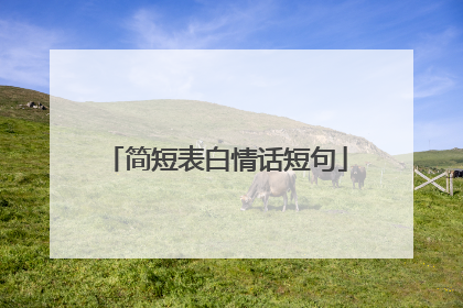 简短表白情话短句
