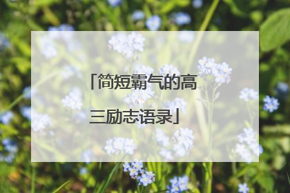 简短霸气的高三励志语录