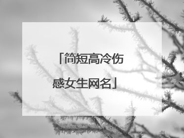 简短高冷伤感女生网名