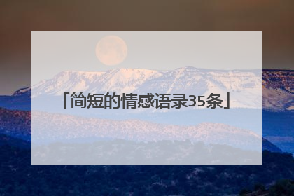 简短的情感语录35条