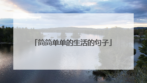 简简单单的生活的句子