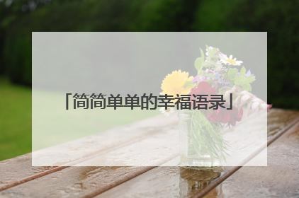 简简单单的幸福语录
