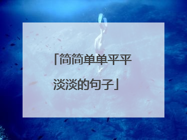 简简单单平平淡淡的句子