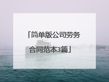 简单版公司劳务合同范本3篇