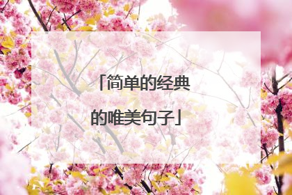 简单的经典的唯美句子