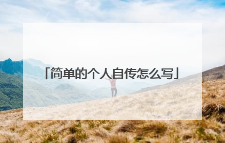 简单的个人自传怎么写
