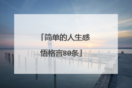 简单的人生感悟格言80条