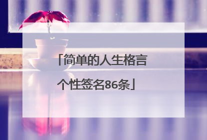 简单的人生格言个性签名86条