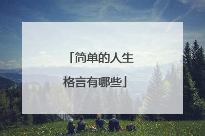 简单的人生格言有哪些