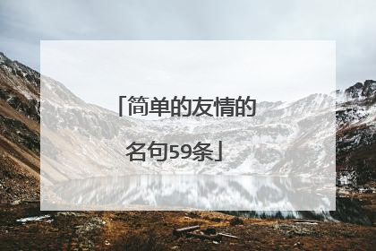 简单的友情的名句59条