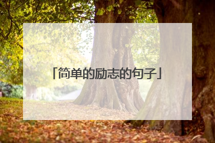 简单的励志的句子