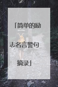 简单的励志名言警句摘录