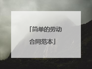 简单的劳动合同范本