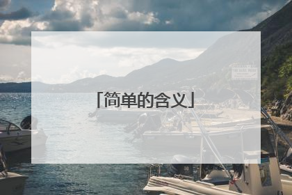 简单的含义