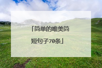 简单的唯美简短句子70条