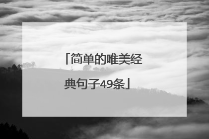 简单的唯美经典句子49条