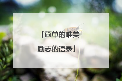 简单的唯美励志的语录