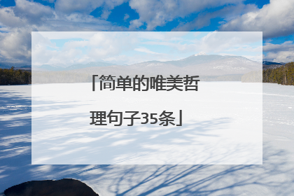 简单的唯美哲理句子35条