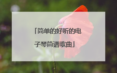 简单的好听的电子琴简谱歌曲