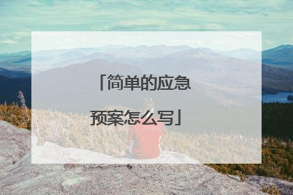 简单的应急预案怎么写