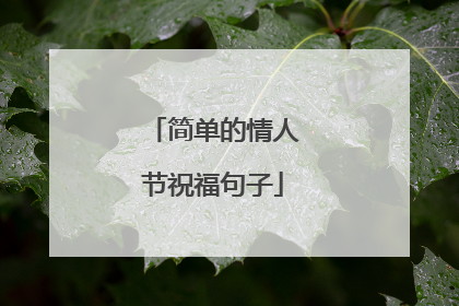 简单的情人节祝福句子