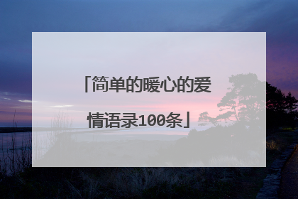 简单的暖心的爱情语录100条