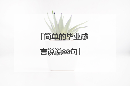 简单的毕业感言说说80句