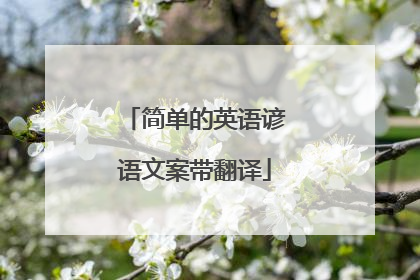 简单的英语谚语文案带翻译