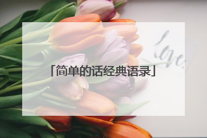 简单的话经典语录