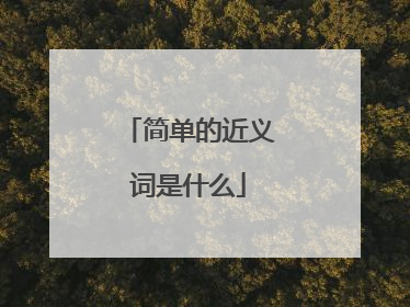 简单的近义词是什么
