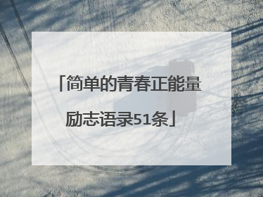 简单的青春正能量励志语录51条