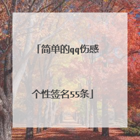 简单的qq伤感个性签名55条