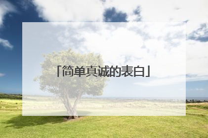 简单真诚的表白