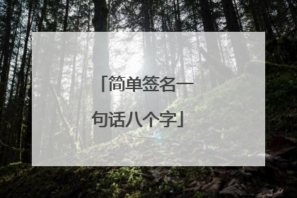 简单签名一句话八个字