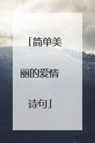 简单美丽的爱情诗句