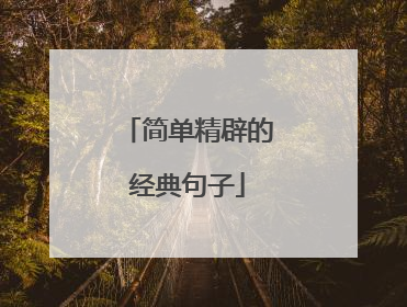 简单精辟的经典句子