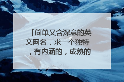 简单又含深意的英文网名,求一个独特,有内涵的,成熟的英文网名!
