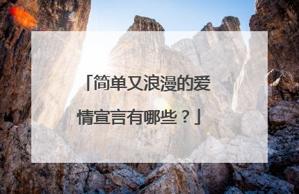 简单又浪漫的爱情宣言有哪些？